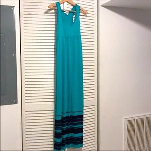 Kenar Teal and Black Tank Maxi Dress